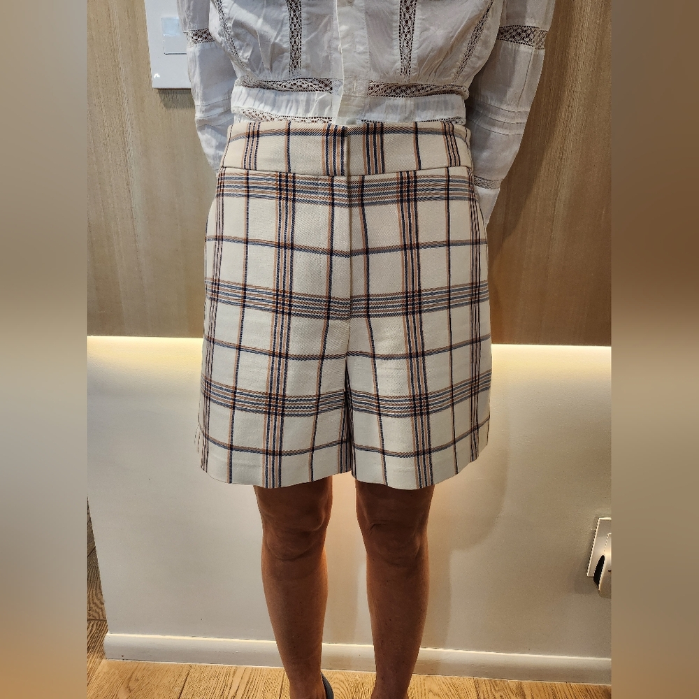 Maje High Rise shorts a carreaux
